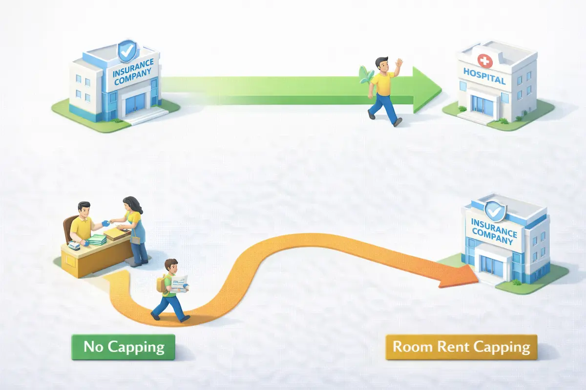 Cashless vs Reimbursement Claim Process Flowchart